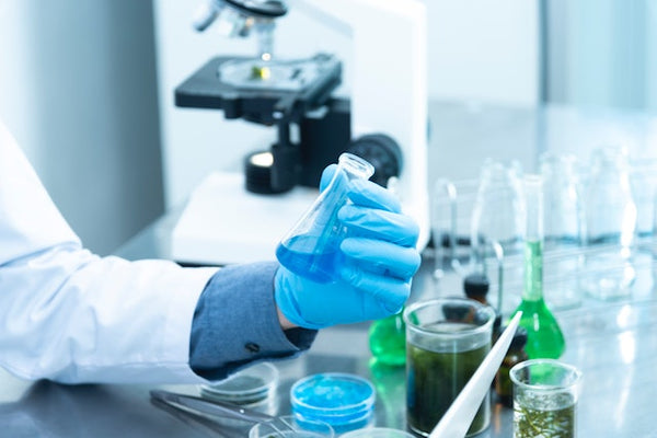 Autoclave in lab: A stainless steel autoclave sterilizing laboratory equipment.