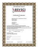 Certificate of Calibration