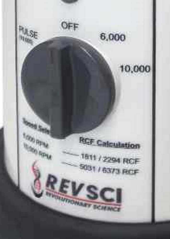 close up of RS-102 micro centrifuge speed selection